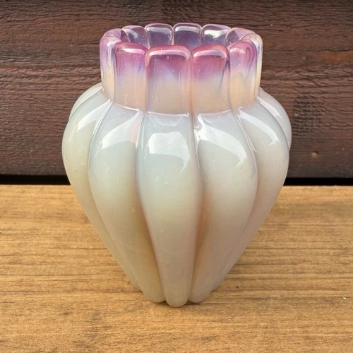 VTG Pink Opaline Archimede Seguso Murano Glass Vase Midcentury 1940s-60s