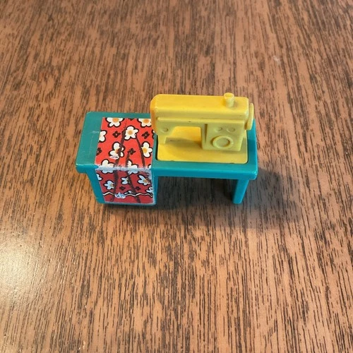 Vintage Fisher Price Little People Dollhouse Yellow Sewing Machine Hard To Find!