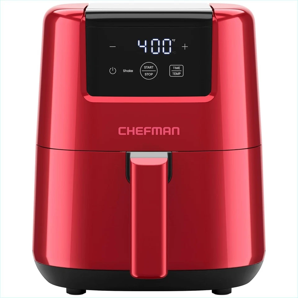Chefman 2 Qt Compact Air Fryer W/ Digital Display and Shake Reminder - Red, New - Image 2 of 4