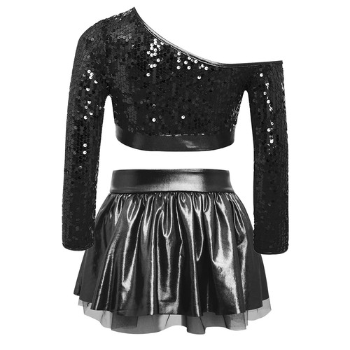 Kinder Mädchen Kostüm Disco Outfits Wettbewerb Tanzkleidung Hip Hop Set 2-teilig Jazz - Bild 41 von 61