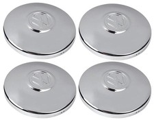 Set Of 4 Chrome Hubcaps Late Vw Beetle 1968-1979 Bus 1971-79 Ghia Type-3 Vanagon