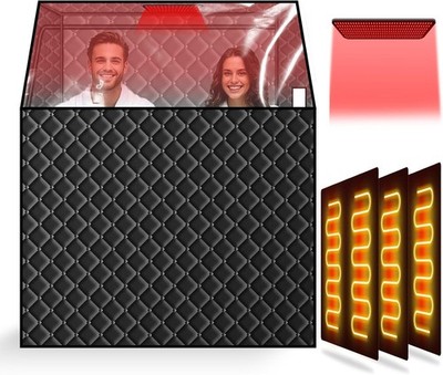Smartmak Far Infrared Sauna 2 Person Full View With Red Light Therapy
