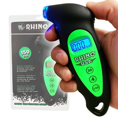 #ad Rhino USA Digital Tire Pressure Gauge 150 Psi Green $10.90