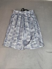 Nike Fly Training Shorts Boys Medium Gray Lightweight Geometric Stretch Draw