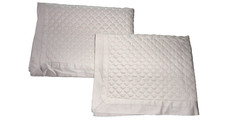 MACY'S CHARTER CLUB PLATINUM DIAMOND MATELASSE' 2 STANDARD PILLOW SHAMS 20X26