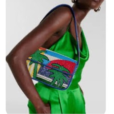NEW STAUD womens tommy beaded shoulder bag in...