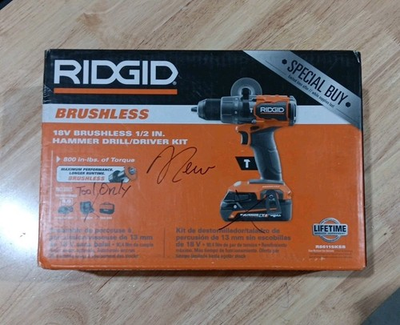 #ad New RIDGID 18V Brushless 1 2” Hammer Drill Driver R86115KSB Tool Only NEW OB $99.99