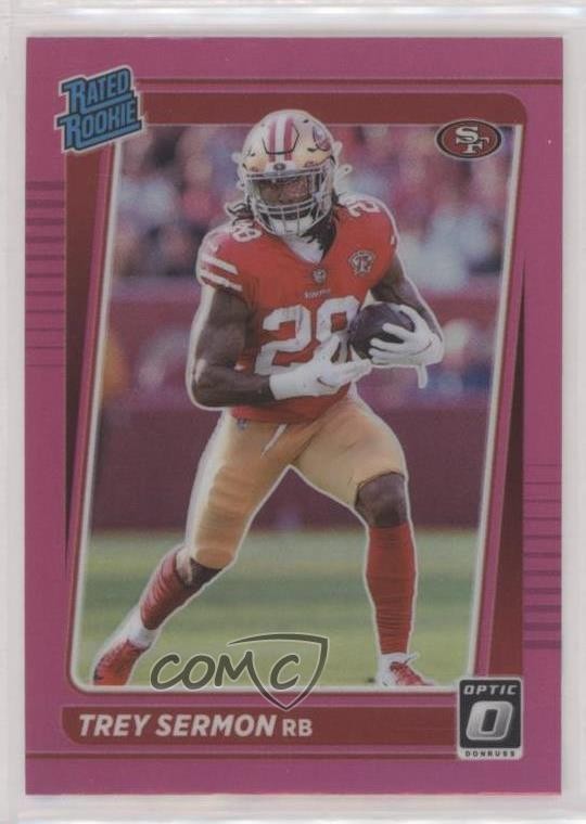 2021 Panini Donruss Optic Rated Rookie Pink Prizm Trey Sermon #224 0q1q