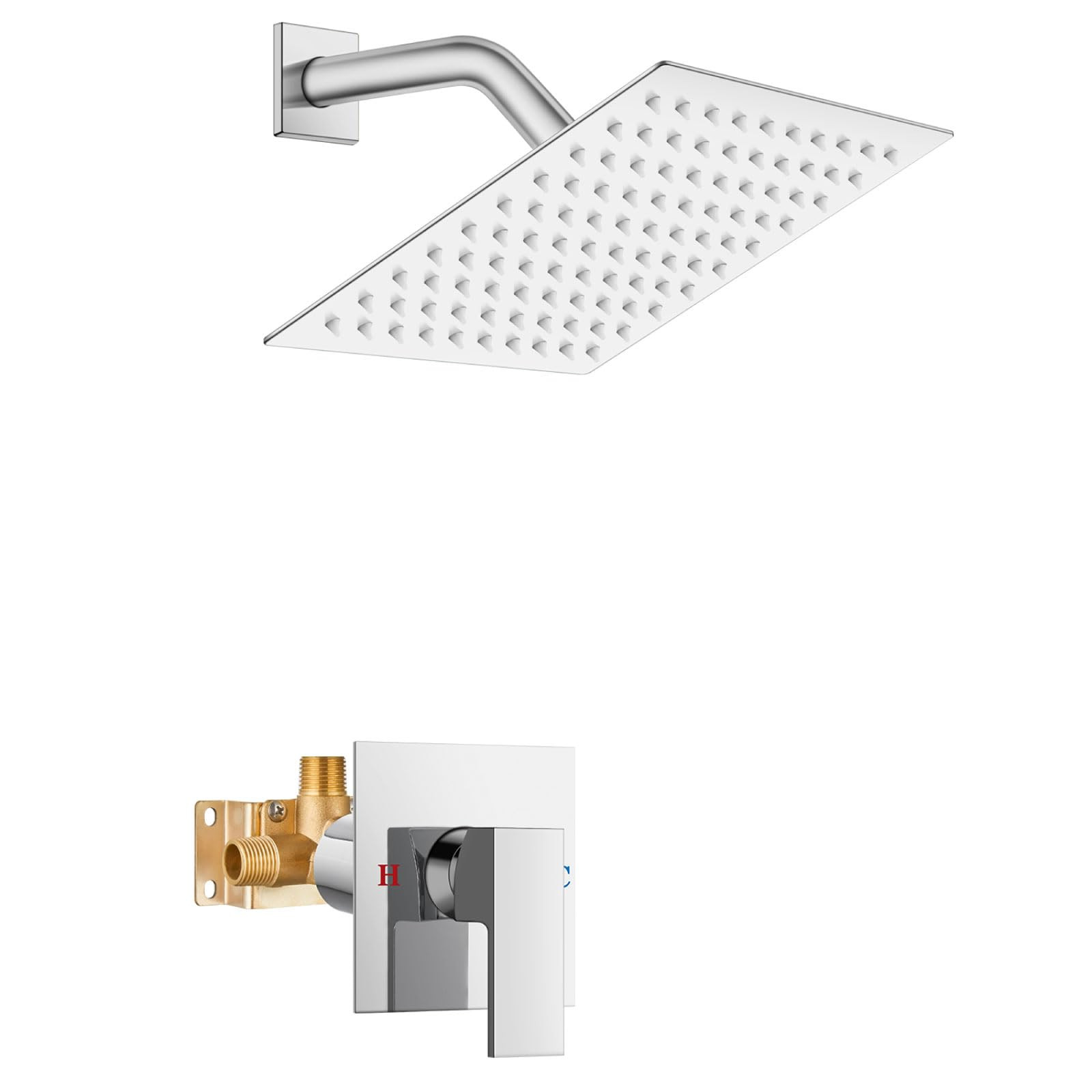 Shower Faucet Set Bathroom Rain Shower System SUS304 Stainless Steel Single H...