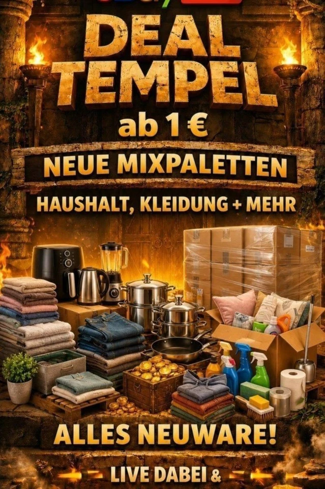 NEUE MIXPALETTEN – Haushalt Kleidung + mehr ALLES NEUWARE LIVE #tempeldeals
