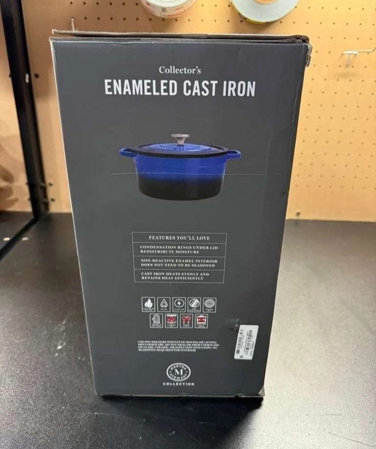 Martha Stewart Enameled Cast Iron 8 Qt. Round Casserole Blue - Image 4 of 4