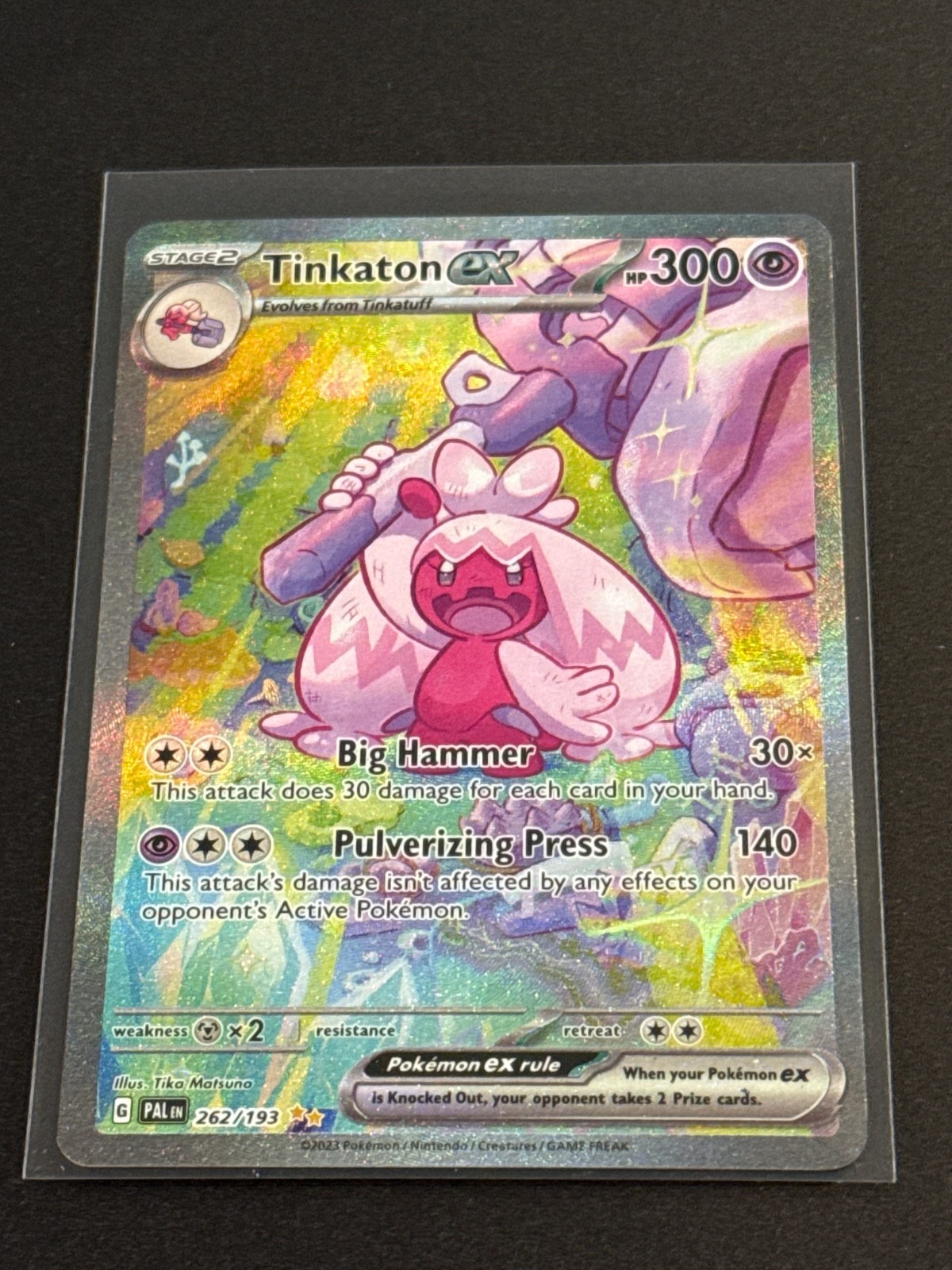 Scarlet and Violet Paldea Evolved Tinkaton EX SIR 262/193 NM Pokemon Card