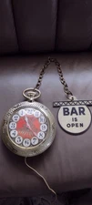 Vintage Backwards Clock Bar Is Open Sign Working