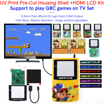UV Print HD HDMI TV RETRO PIXEL Q5 IPS LCD Backlight KIT For GBC W/Pre-cut Shell