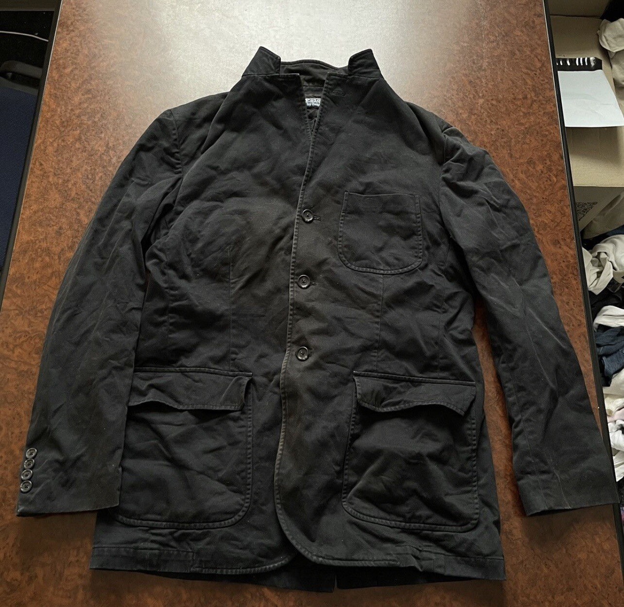 Polo Ralph Lauren 90s distress black blazercoat jacket old