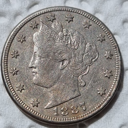 1887 Liberty Head Nickel 5c Higher Grade XF - AU #91934