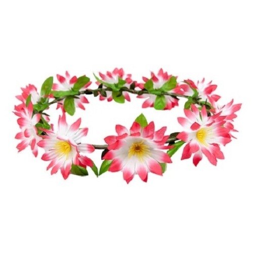 Ladies Hawaiian Hairband Flower Headpiece Luau Party Floral Headband Pink w