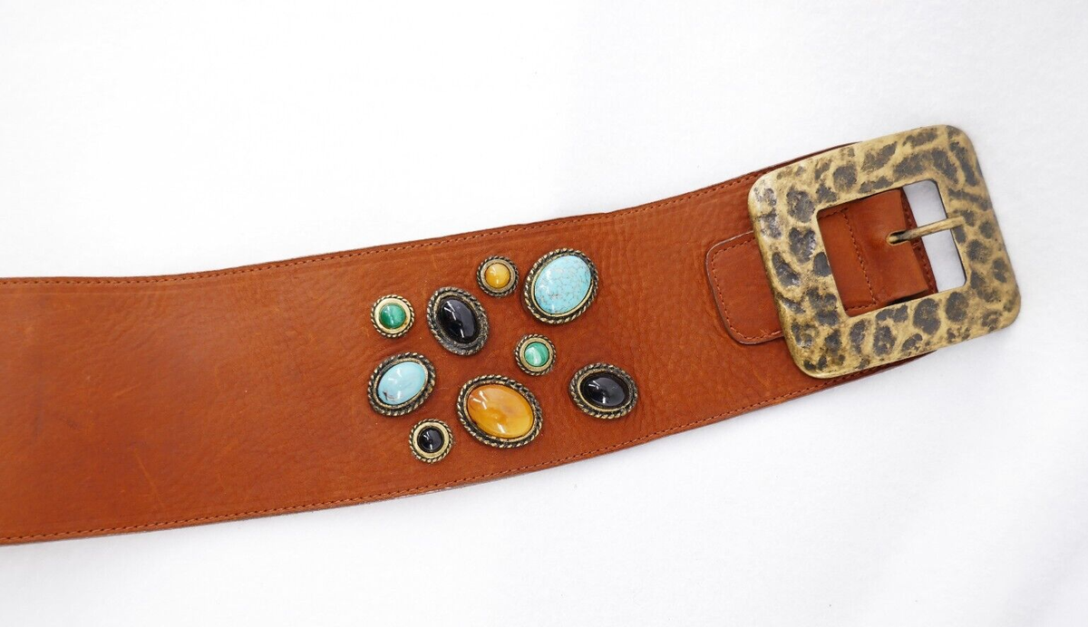 Leatherock Western Leather Belt – Womens 34 Medium Large USA Bling Boho Gypsy Plus Size - Studded Rhinestone Western Belt - Torrid main image 4