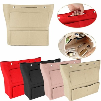 Insert Felt Purse Handbag Organizer Multi pocket Storage Tote Shaper Bag Large