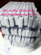 Zollstock 50x Gliedermaßstab mit Werbung Druck weiß Zollstockdruck bedruckt 2m