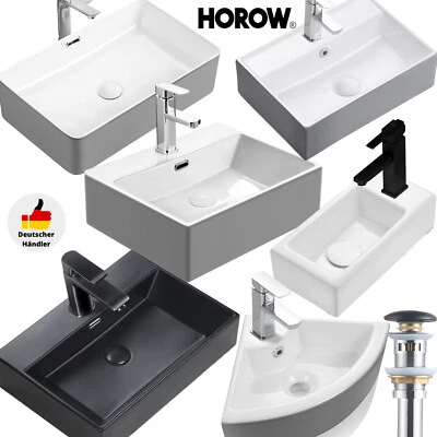 HOROW Keramik Handwaschbecken Gäste WC Waschschale für Gäste-WC Keramik Waschtisch