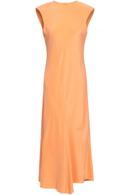 pastel orange silk dress Wendy Orange Maxi Dress