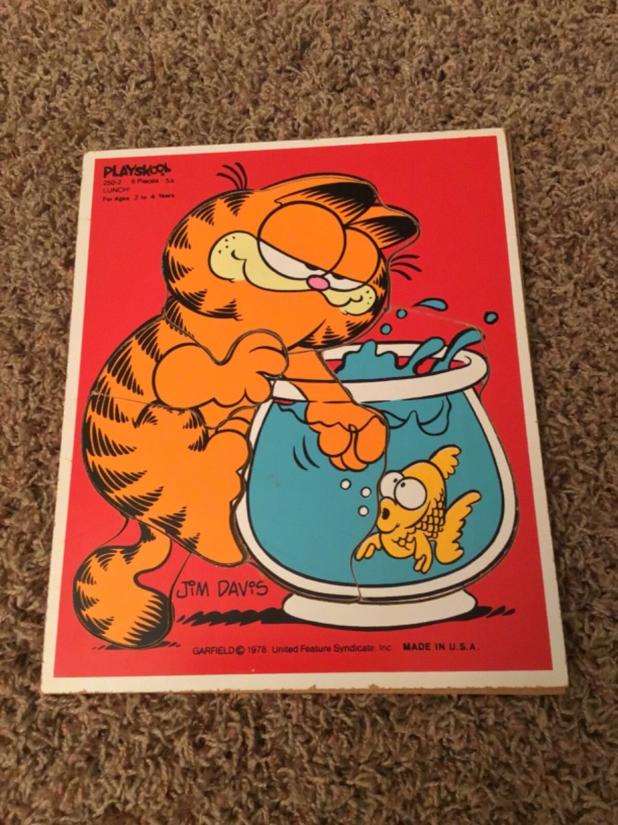 ガーフィールド 猫 ヴィンテージ お弁当 70s 1978 VINTAGE 4 Vintage 1978 Playskool Garfield Lunch Wooden Puzzle | eBay