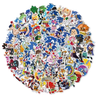 SONIC THE HEDGEHOG, SHADOW,KNUCKLES,AMY ROSE, BLAZE, ROGUE, BIG T 50 x Sonic Stickers -Birthdays, Party Bags, Comics, Laptop, Skateboard, Book