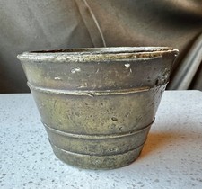 Antique Bronze Vessel Rope Trim And Has 3 Small Holes Grain Measure Collectible