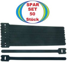50x Cable Hook and Loop 30cm x 28mm Black Hook and Loop Hook and Loop Cable Ties Tape Strap