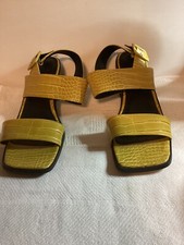 Urban Outfitters Nicole Slingback Heel Sandal Snakeskin Mustard Yellow  SZ 10M