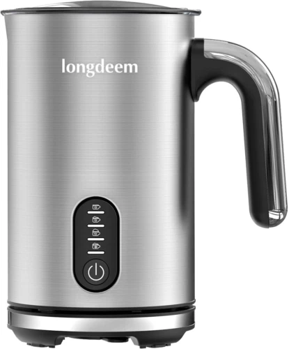 Milk Frother, 4-in-1 Electric Foamer with Cold & Hot Froth for Silver