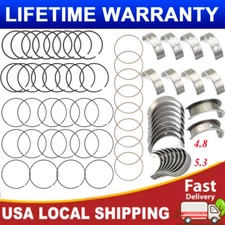 Piston Rings + Main & Rod Bearings Set For Chevy 4.8 5.3 5.7 6.0 6.2 LS GenIII