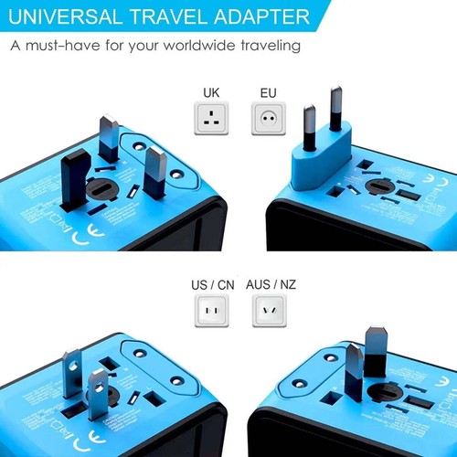 Travel Adapter: Universal International Power Adapter with 3 USB Port and Type-C - Picture 5 of 8