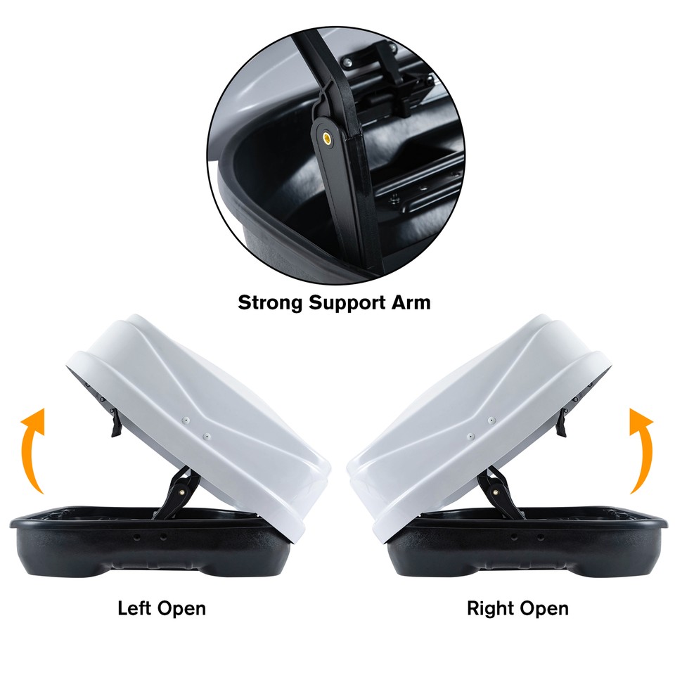 Hard Shell Car Roof Carrier Box 56x30x137 Inches 13 Cubic Feet Tool