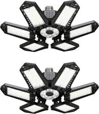 2Pack LED Garage Lights 100W 10000lm Deformable Garage Ceiling Light Shop Light