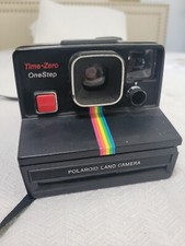 Vtg POLAROID One Step Time-Zero SX-70 Rainbow Stripe Tested and working 