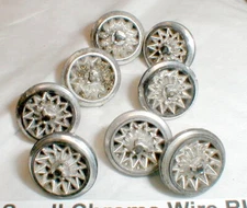 8 Small Chrome Wire Wheels 1965 Strombecker Slot Car Vintage Original Fair-RUFF