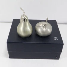 Kirk Stieff Pewter Salt and Pepper Shakers Apple & Pear