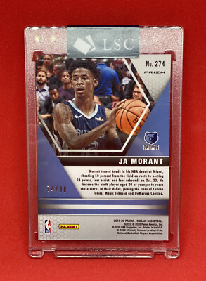 Ja Morant 2019-20 Mosaic Choice Fusion Red Rookie Card #/88!, (SP