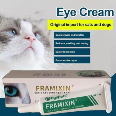 Agopets FRAMIXIN EAR & EYE OINTMENT ANTIBIOTIC For Cat Pet US Care Eye Dog Q2J3