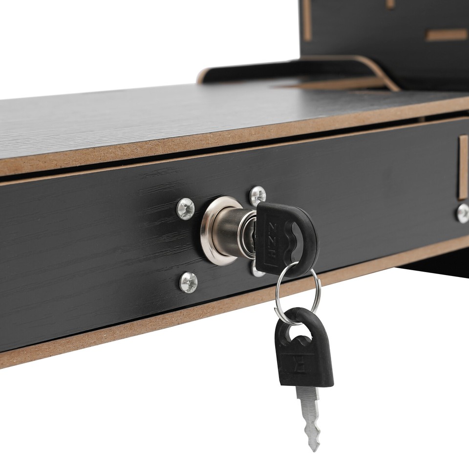 Lockable Drawer Monitor Riser 180 Rotation Black Computer Monitor ...