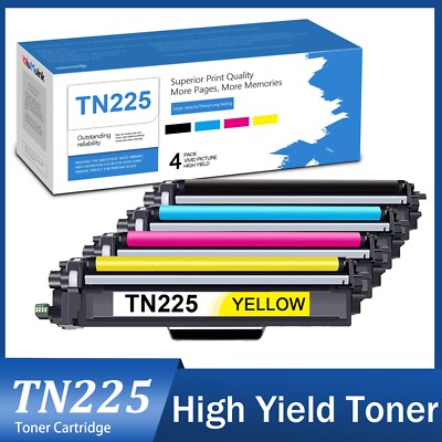 TN221 TN225 Toner Cartridge Replacement for Brother DCP-9020 MFC-9130cdw, 4PK