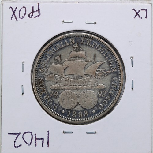 1893 50C Columbian Commemorative Half Dollar w AU Detail Lightly Cleaned #1402 - Picture 2 of 2