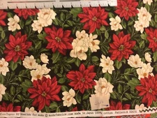Moda Winter Elegance Poinsettia Floral fabric 2 Yards