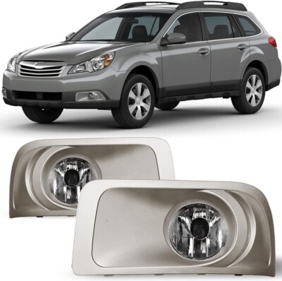 Fog Lights For 2010-2012 Subaru Outback Clear Glass Lens Wires Kit Swith Lamps