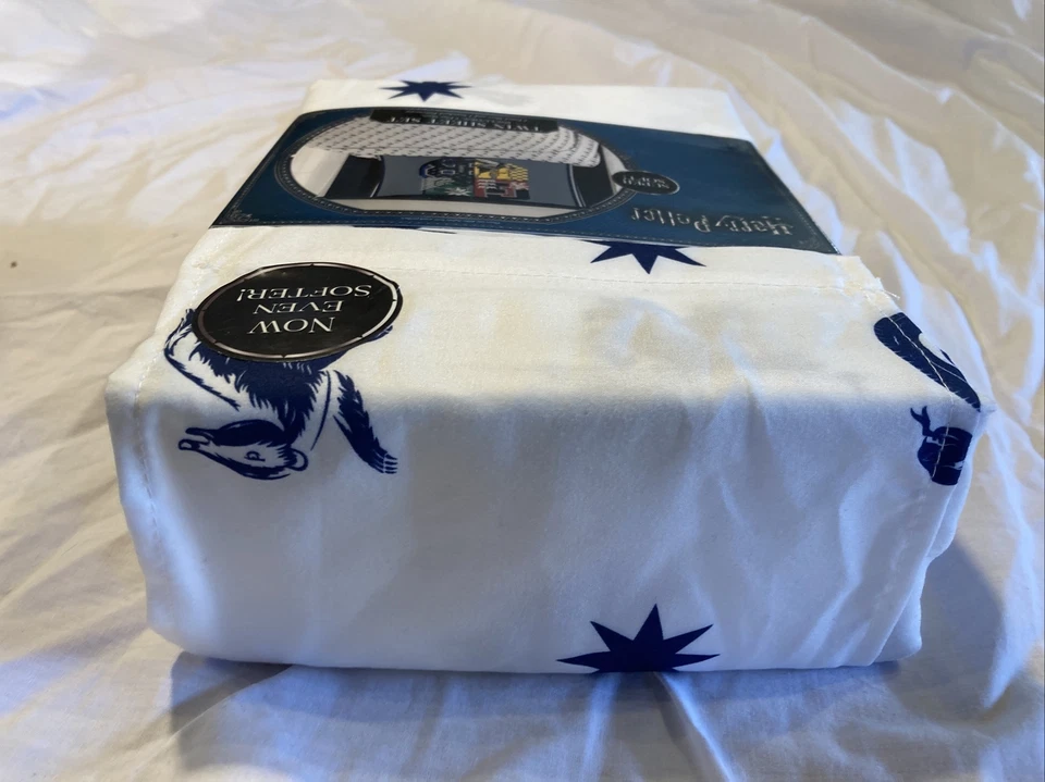 Harry Potter 3 piece Twin Sheet Set Polyester White & Blue - Image 4 of 4