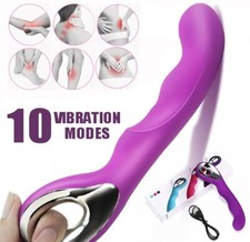 10 Speed Handheld Massager Wand Vibrating Massage Magic Full Body Therapy Motor
