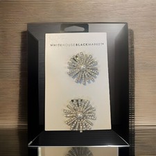 WHBM Crystal And Faux Pearl Shoe Clips