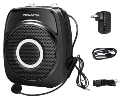 Wireless Voice Amplifier for Teachers with 2 Microphone,20W 2500mAh,Wo